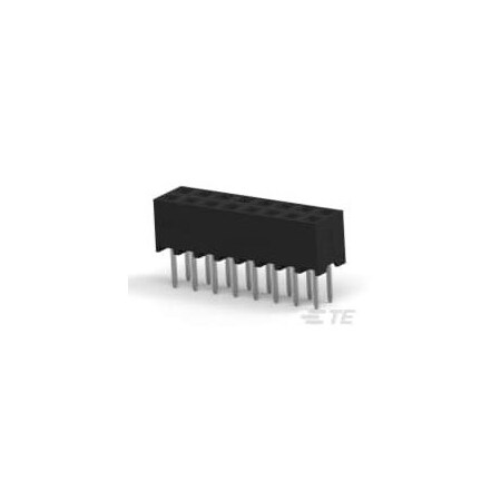 Te Connectivity Board Connector, 16 Contact(S), 2 Row(S), Female, Straight, Solder Terminal, Black Insulator 1-2314813-6